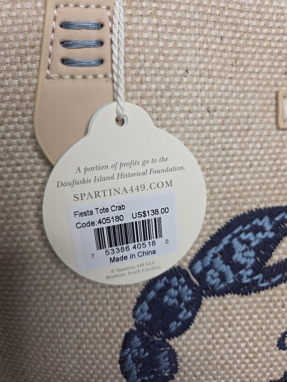 Spartina 449 Blue Crab Fiesta Tote NWT - Picture 7 of 11